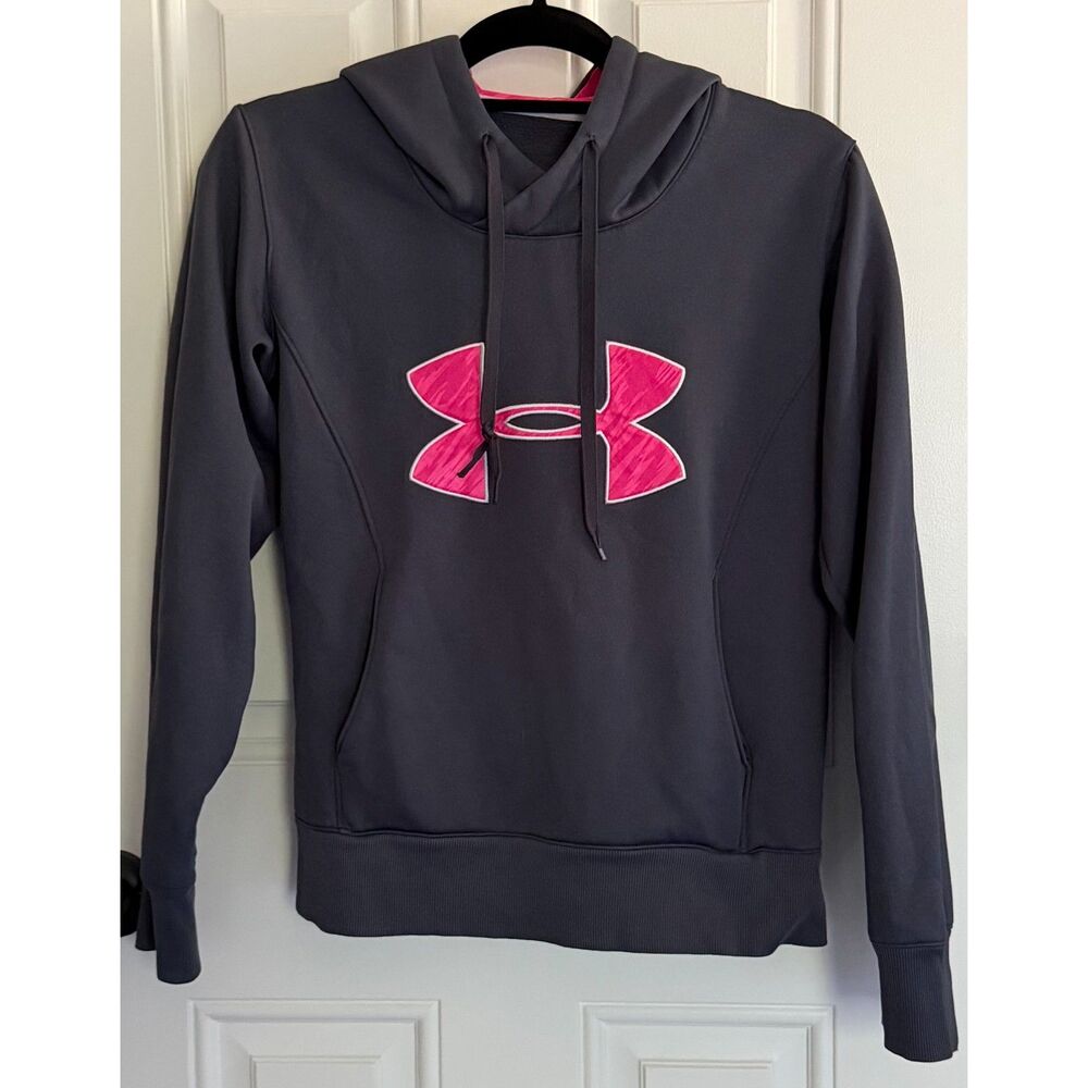 Under Armour Women's Gray Hoodie size M-Semi Fitted Breast Cancer Awareness